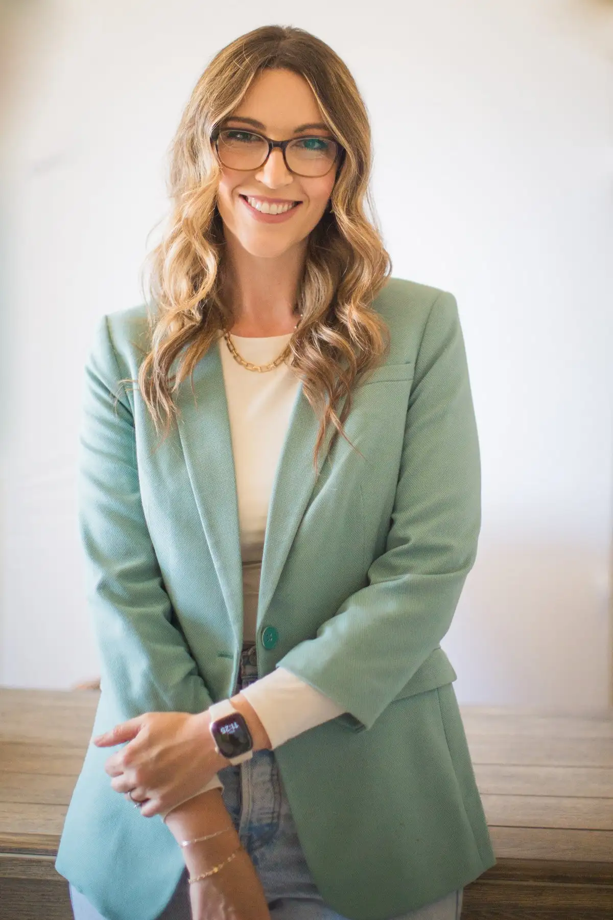 Jade Bruno standing, smiling
